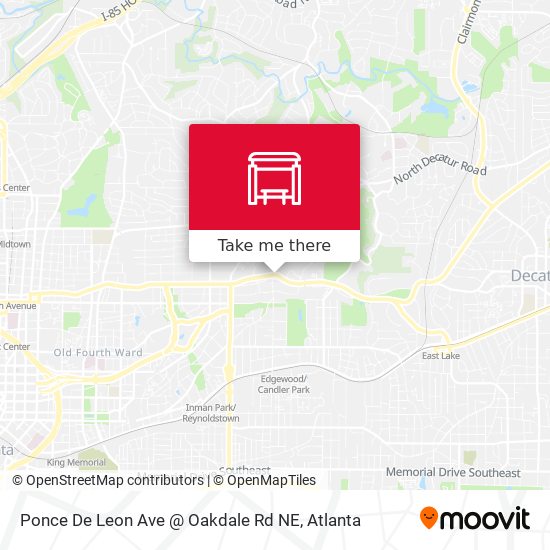 Mapa de Ponce De Leon Ave @ Oakdale Rd NE