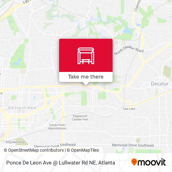 Ponce De Leon Ave @ Lullwater Rd NE map