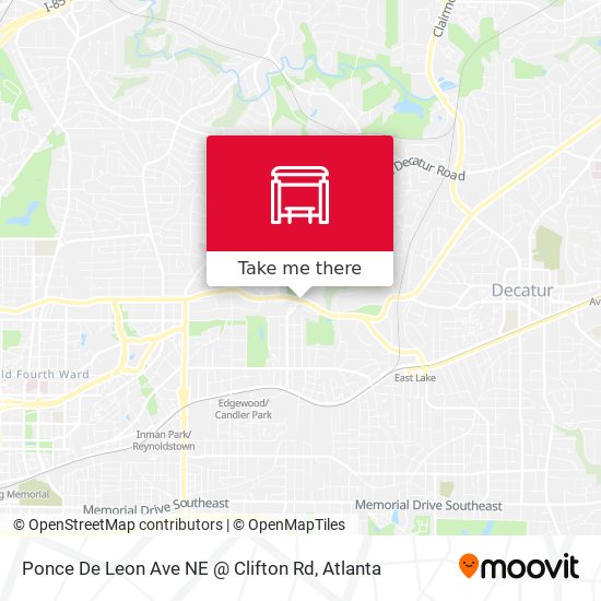 Mapa de Ponce De Leon Ave NE @ Clifton Rd
