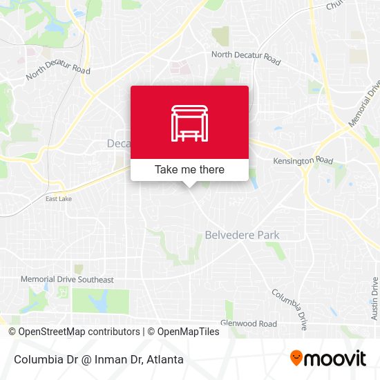 Mapa de Columbia Dr @ Inman Dr