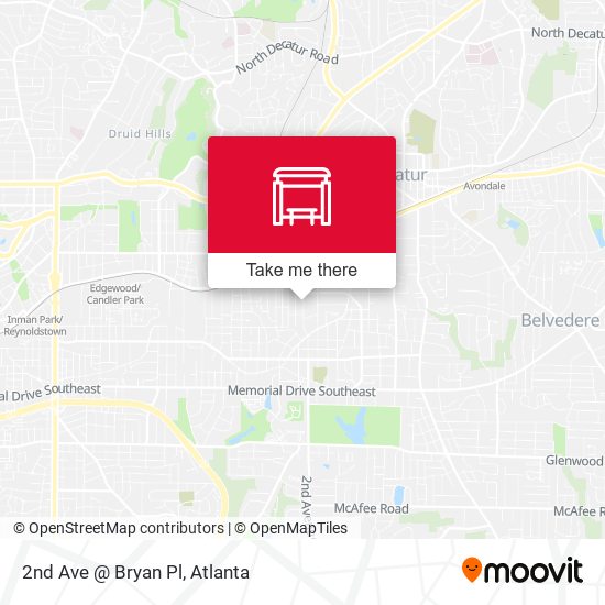 Mapa de 2nd Ave @ Bryan Pl