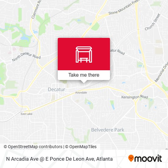 N Arcadia Ave @ E Ponce De Leon Ave map