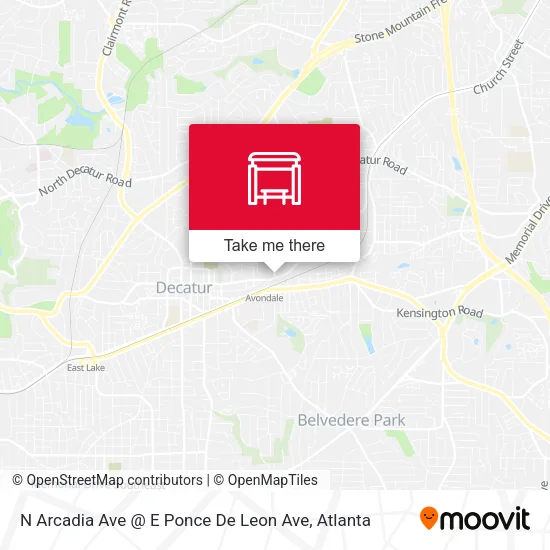 N Arcadia Ave @ E Ponce De Leon Ave map