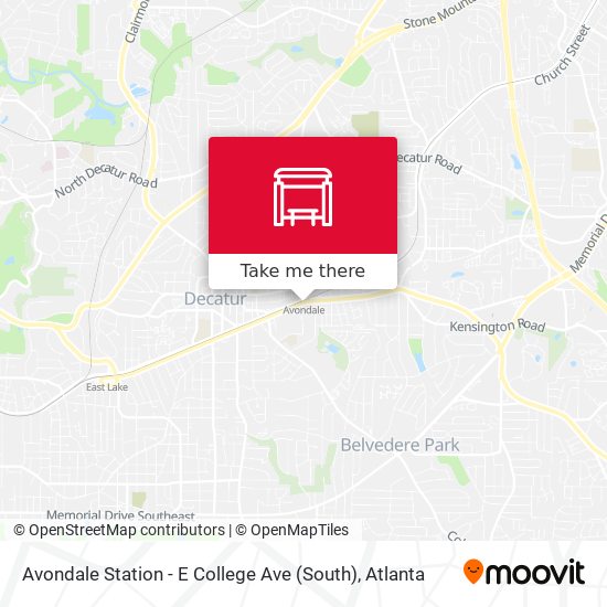 Mapa de Avondale Station - E College Ave (South)
