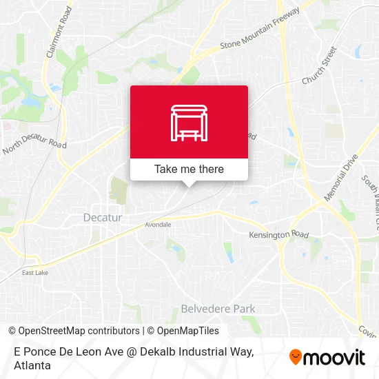E Ponce De Leon Ave @ Dekalb Industrial Way map