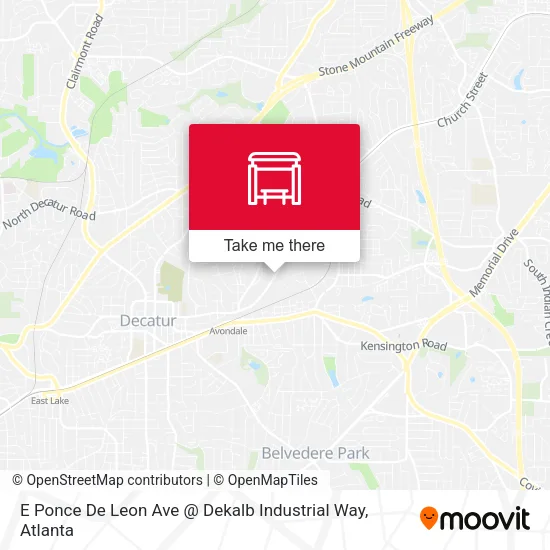 E Ponce De Leon Ave @ Dekalb Industrial Way map