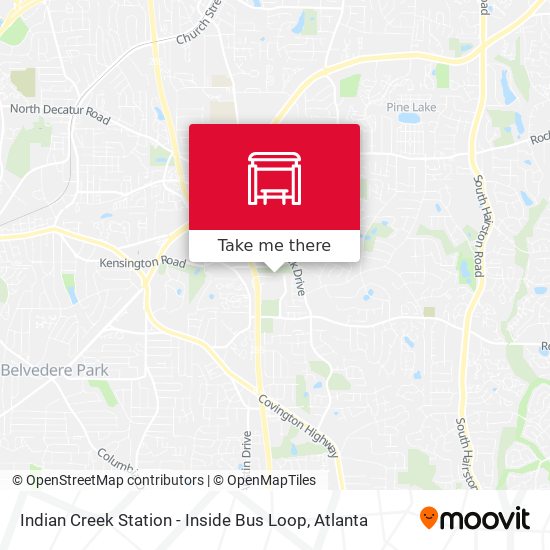 Mapa de Indian Creek Station - Inside Bus Loop