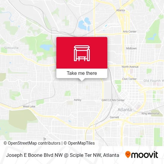 Joseph E Boone Blvd NW @ Sciple Ter NW map