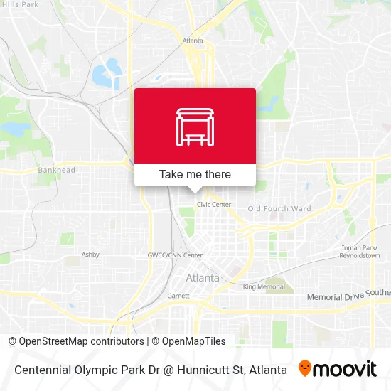 Centennial Olympic Park Dr @ Hunnicutt St map