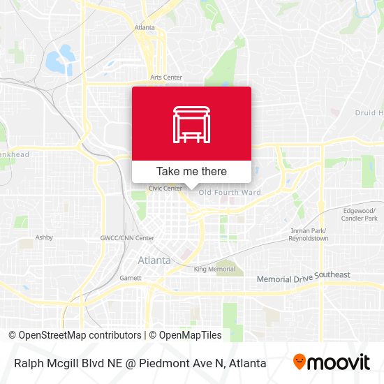 Mapa de Ralph Mcgill Blvd NE @ Piedmont Ave N