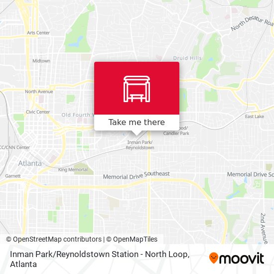 Mapa de Inman Park / Reynoldstown Station - North Loop