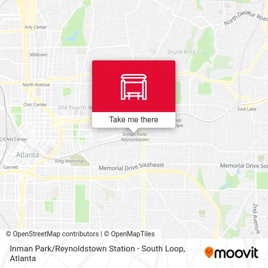 Inman Park / Reynoldstown Station - South Loop map