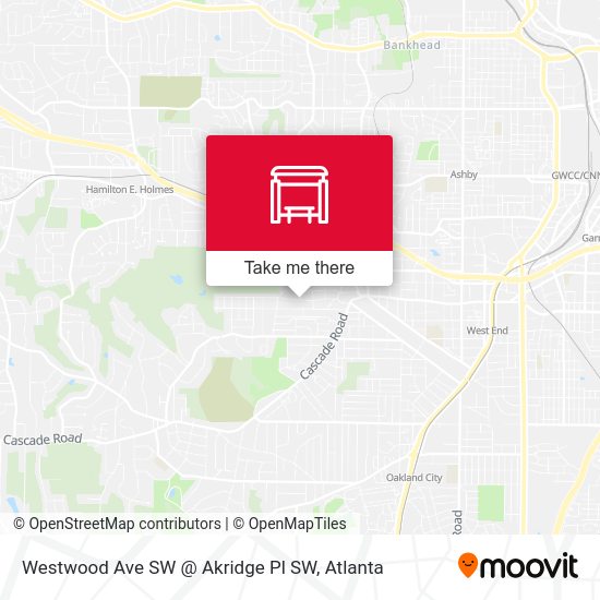 Mapa de Westwood Ave SW @ Akridge Pl SW