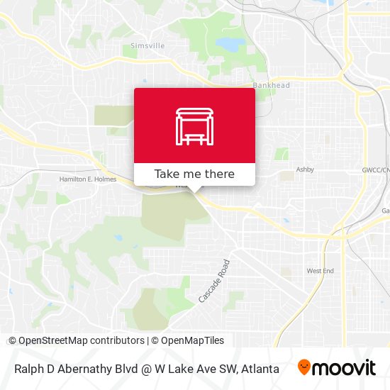 Ralph D Abernathy Blvd @ W Lake Ave SW map