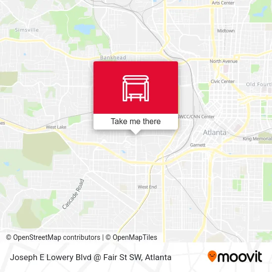 Mapa de Joseph E Lowery Blvd @ Fair St SW