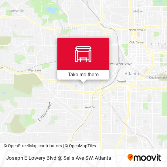 Mapa de Joseph E Lowery Blvd @ Sells Ave SW