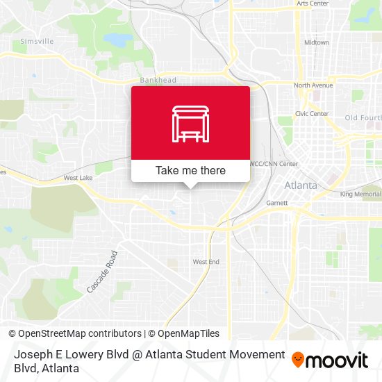 Mapa de Joseph E Lowery Blvd @ Atlanta Student Movement Blvd
