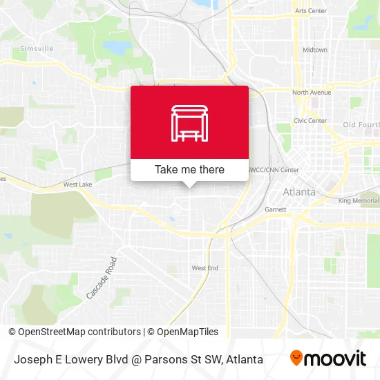 Mapa de Joseph E Lowery Blvd @ Parsons St SW