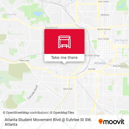 Mapa de Atlanta Student Movement Blvd @ Euhrlee St SW