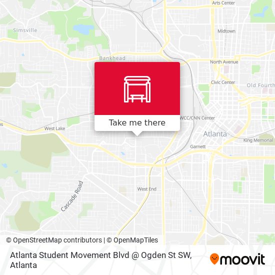 Mapa de Atlanta Student Movement Blvd @ Ogden St SW