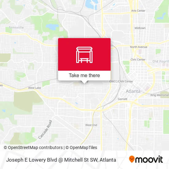 Mapa de Joseph E Lowery Blvd @ Mitchell St SW