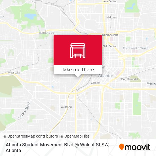 Mapa de Atlanta Student Movement Blvd @ Walnut St SW