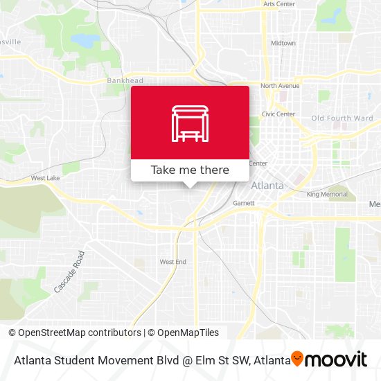 Mapa de Atlanta Student Movement Blvd @ Elm St SW