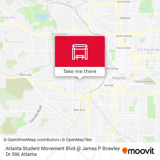 Mapa de Atlanta Student Movement Blvd @ James P Brawley Dr SW