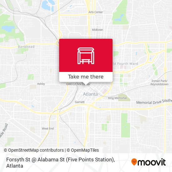 Mapa de Forsyth St @ Alabama St (Five Points Station)