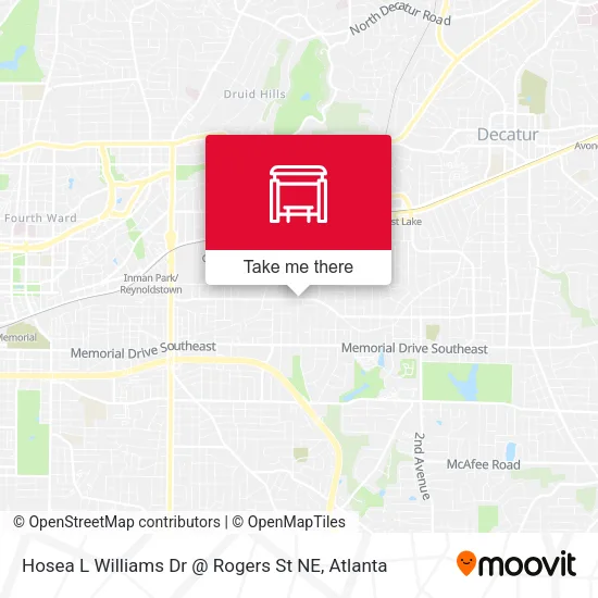 Mapa de Hosea L Williams Dr @ Rogers St NE