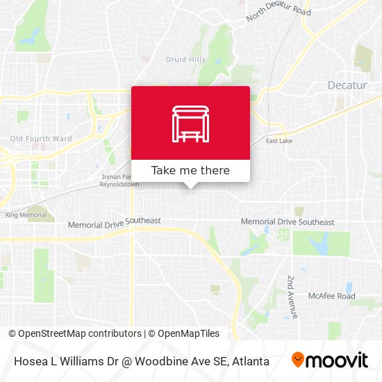 Hosea L Williams Dr @ Woodbine Ave SE map