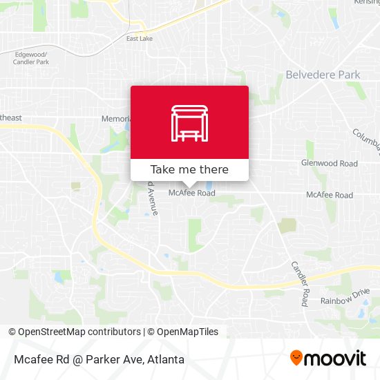 Mcafee Rd @ Parker Ave map