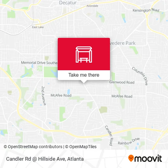 Mapa de Candler Rd @ Hillside Ave