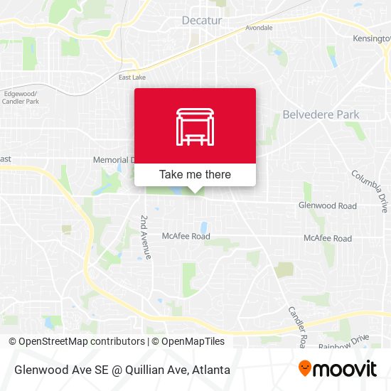 Glenwood Ave SE @ Quillian Ave map