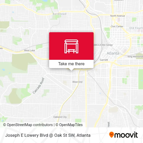 Mapa de Joseph E Lowery Blvd @ Oak St SW