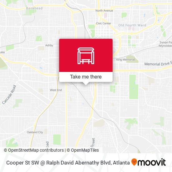 Mapa de Cooper St SW @ Ralph David Abernathy Blvd