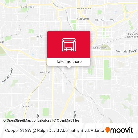 Mapa de Cooper St SW @ Ralph David Abernathy Blvd