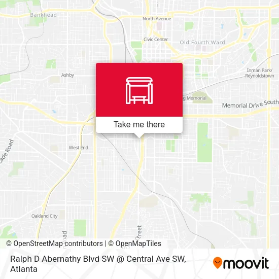 Mapa de Ralph D Abernathy Blvd SW @ Central Ave SW