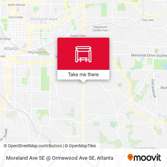 Mapa de Moreland Ave SE @ Ormewood Ave SE
