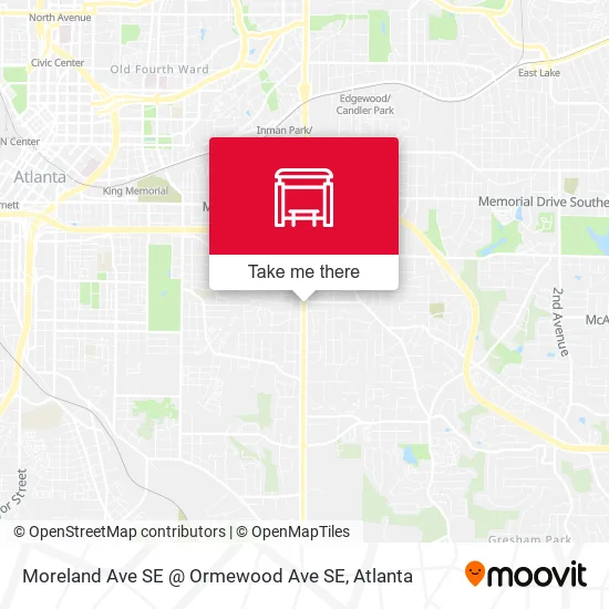Mapa de Moreland Ave SE @ Ormewood Ave SE