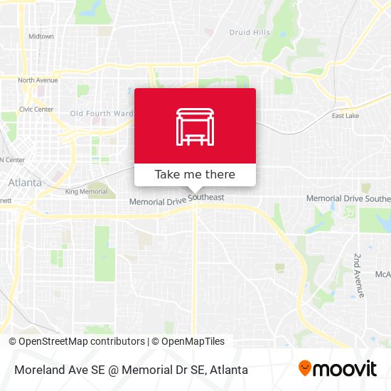 Mapa de Moreland Ave SE @ Memorial Dr SE
