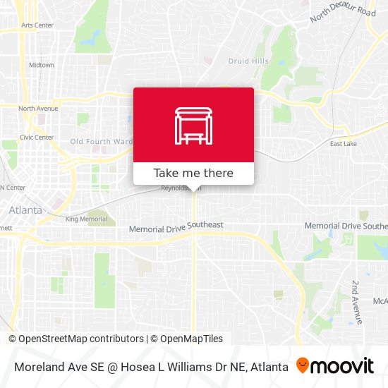 Mapa de Moreland Ave SE @ Hosea L Williams Dr NE