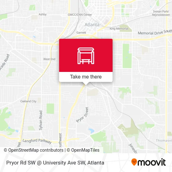 Mapa de Pryor Rd SW @ University Ave SW