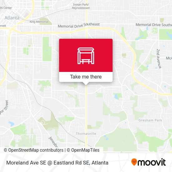 Mapa de Moreland Ave SE @ Eastland Rd SE