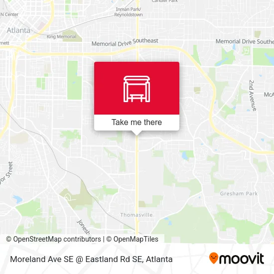 Mapa de Moreland Ave SE @ Eastland Rd SE