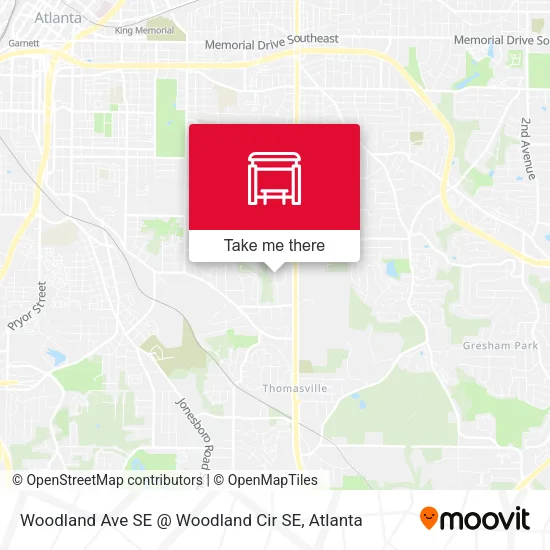 Mapa de Woodland Ave SE @ Woodland Cir SE