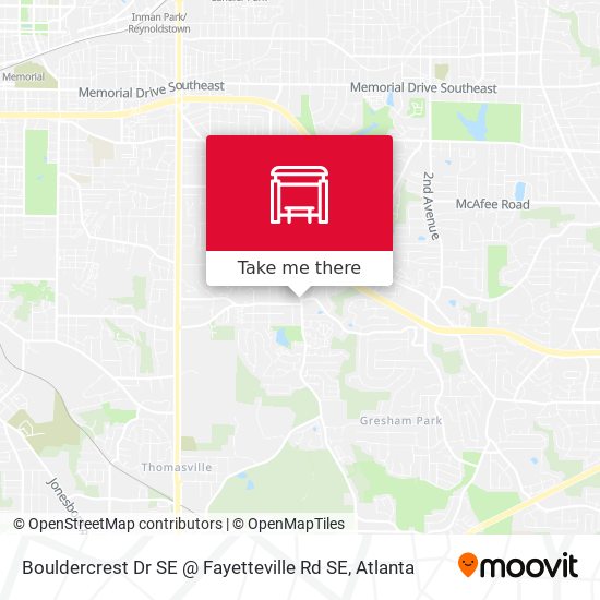 Mapa de Bouldercrest Dr SE @ Fayetteville Rd SE
