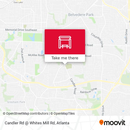 Candler Rd @ Whites Mill Rd map