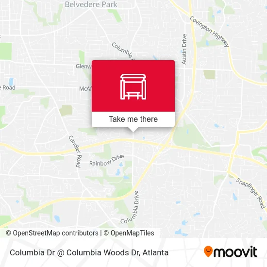 Columbia Dr @ Columbia Woods Dr map