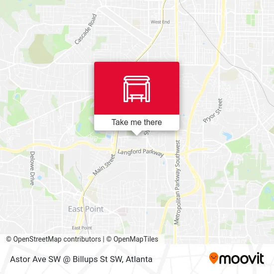 Mapa de Astor Ave SW @ Billups St SW